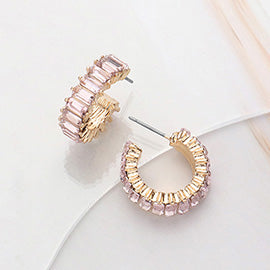 Baguette Cluster Hoop Earrings