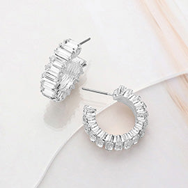 Baguette Cluster Hoop Earrings