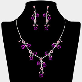 Rose Flower Necklace Set