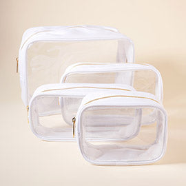 4PCS - Clear Cosmetic Pouch Set