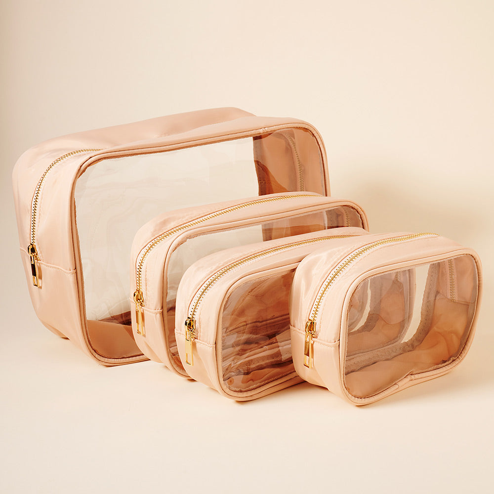 4PCS - Clear Cosmetic Pouch Set