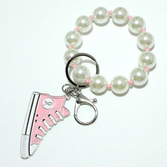 Breast Cancer Sneaker Shoe Charm Keychain Bracelet