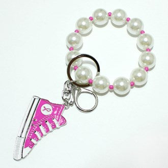 Breast Cancer Sneaker Shoe Charm Keychain Bracelet